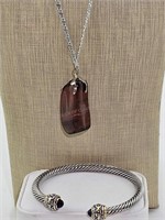 Tiger Eye Pendant Necklace Lot