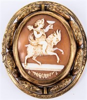 Large Cameo Brooch With Photo Reverse