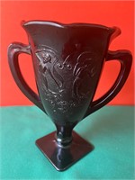 Black Sq Ft Vase w/scene 7" sm place on bottom