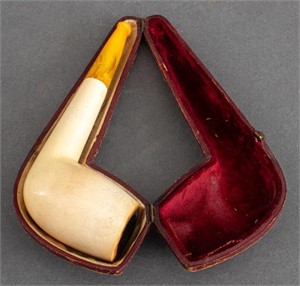 Meerschaum Pipe and Presentation Box, 19th C