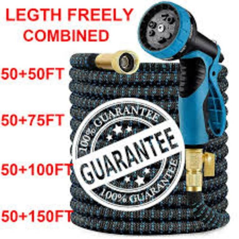 100ft Expandable Garden Hose with 9 Function Spray