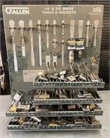 Allen Tool Display W/ Lots New Sockets, DeWalt