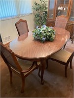 Table, 5 Chairs, 3 Leaves & China Cabinet