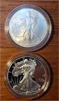 1999 and 2001 American Eagle Silver Dollar Coins