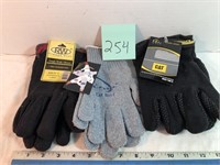 3 pair gloves, unused