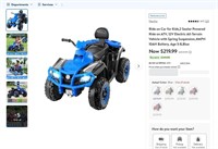 N4836  Neche Ride on Car, 2 Seater ATV, 12V, Blue