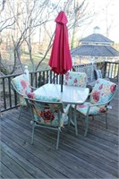 6pc Outdoor Patio Set w/ umbrella and stand