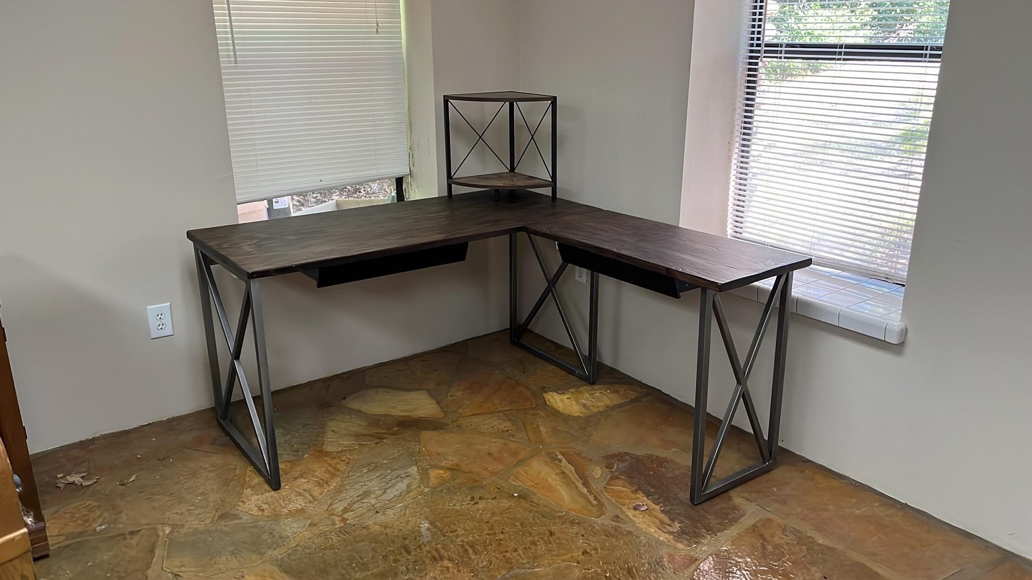 Awesome “L” Shaped Hard Wood Desk
