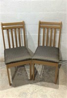 2 Matching Wooden Chairs w Storage R10A