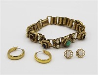 MISCELLANEOUS GROUP OF GOLD TONED JEWELRY