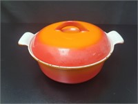 Belgium Orange Enamel Cast-Iron Cassarole