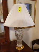 BRASS AND CRYSTAL LAMP