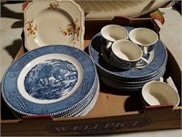 Christmas plates and cups Currier and Ives by