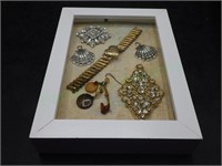 Hand Crafted Vintage Jewelry Shadow Box