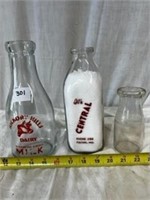 3 Dairy Bottles Lake Shore Hickory Hills & Central