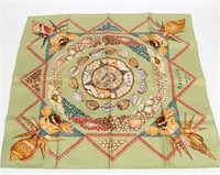 Hermes, "Rocaille" Silk Scarf in Green