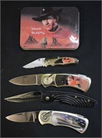 4 pcs. Folding Pocket Knives - John Wayne Set