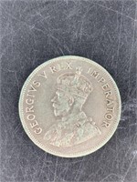1936 South African silver 2 1/2 schilling