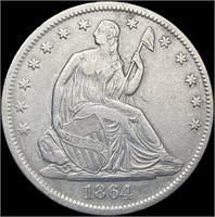 1864-S Seated Liberty Half Dollar CLOSELY