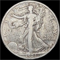 1921-S Walking Liberty Half Dollar LIGHTLY