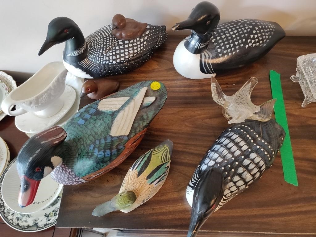 Collectible Wooden & Glass Ducks