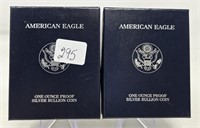 (2) 1995 Silver Eagle Proofs