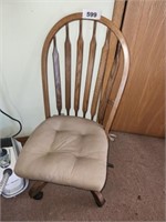 WINDSOR STYLE ROLLING WOOD COMPUTER CHAIR