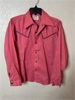 Vintage 1970s Bronco Western Shirt Red