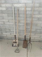 Shovels, Pitch Fork, & Hoe