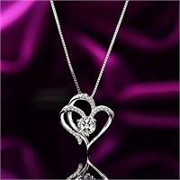 Elegant Heart Shape Inlay With Zirconia necklace