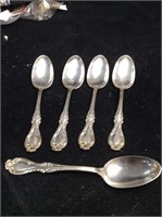 1885 Wallace  Silver Teaspoons (5)