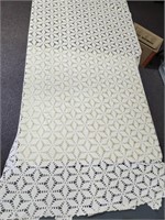 Table cloth, crocheted, 48" X 75"