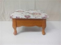 Wood stool with padded top and storage