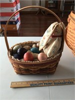 Longaberger Basket with Easter bunny & eggs
