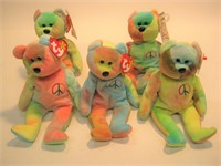 (5) Peace 1996 Ty Beanie Babies PE