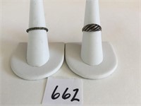 TWO SILVER 925 RINGS SIZE 6.75