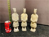 Vintage Chinese Terracotta Soldier Statues X 3