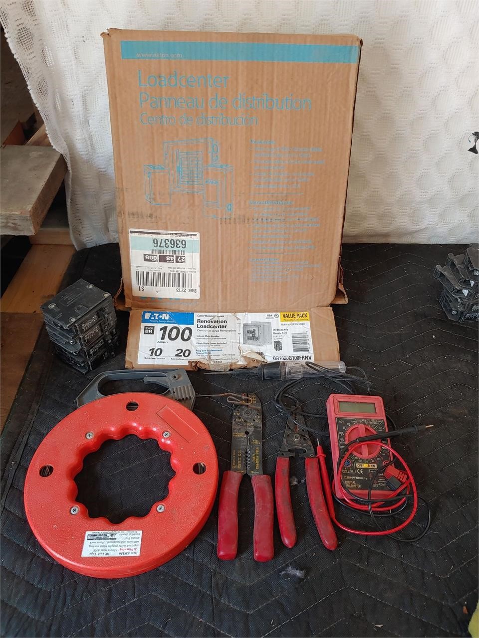 Electrical - Assortment of tools and Breaker box