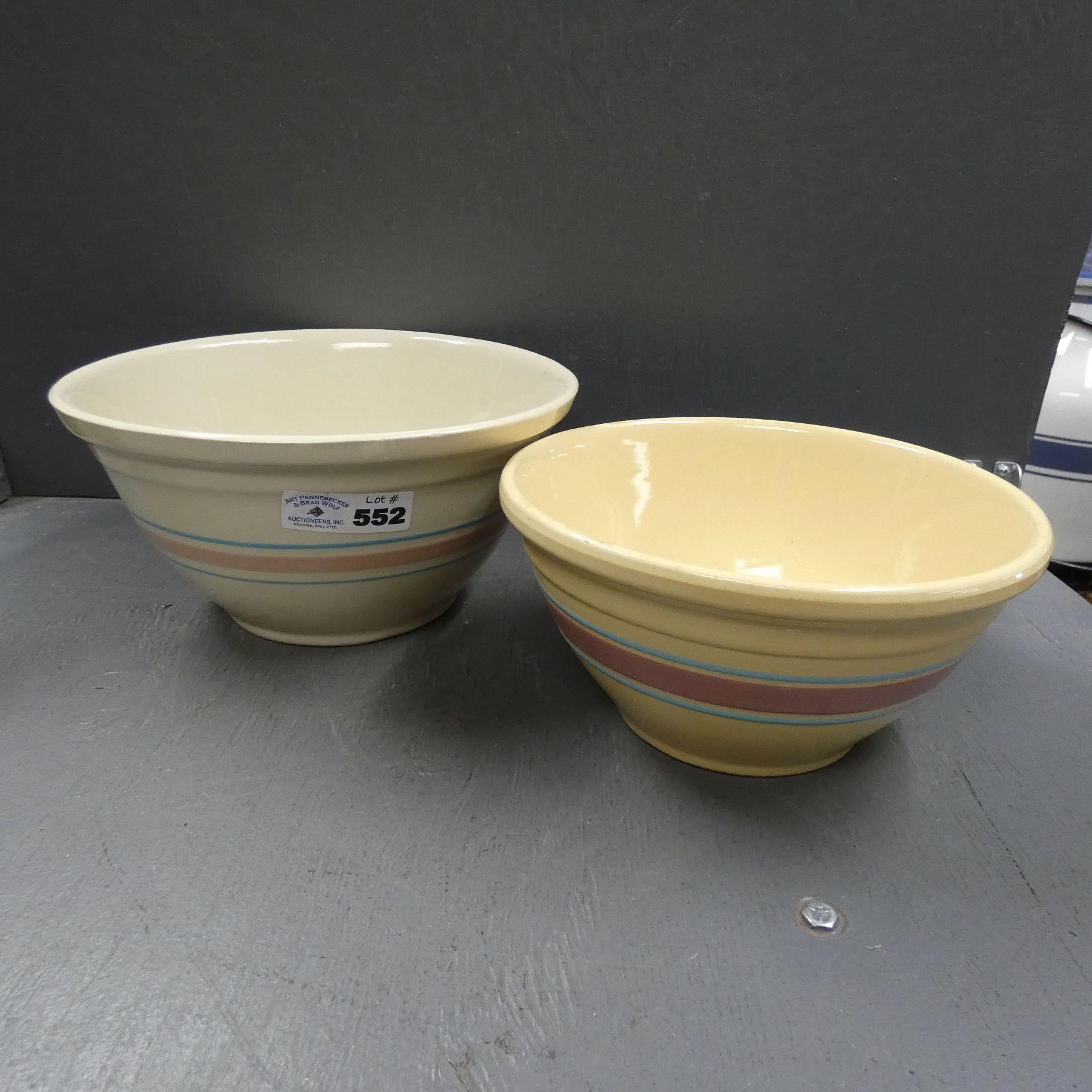 (2) Early Banded Mixing Bowls