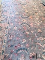 Wool Carpet in Grey Pink and Green Tones