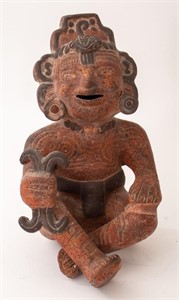 Pre Columbian Manner Warrior Pottery Sculpture