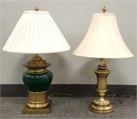 2 Stiffle lamps with shades 29" high