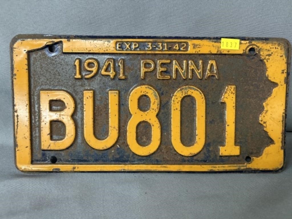 1941 Pennsylvania License Plate