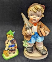 Two Vintage Hummel Style Boy Figurines