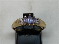 10kt Gold Multi Stone Ring Hallmarked