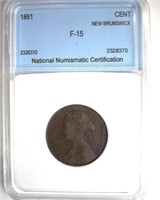 1861 Cent NNC F15 New Brunswick