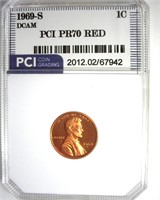 1969-S Cent PR70 DCAM RD LISTS $625 IN 69DC