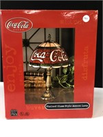 15½"H STAINED GLASS COCA COLA LAMP