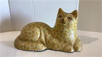 Decoupage heavy composite cat vintage measuring