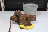 Vtg. REED Erie PA Vice Grip + Galv. Bucket